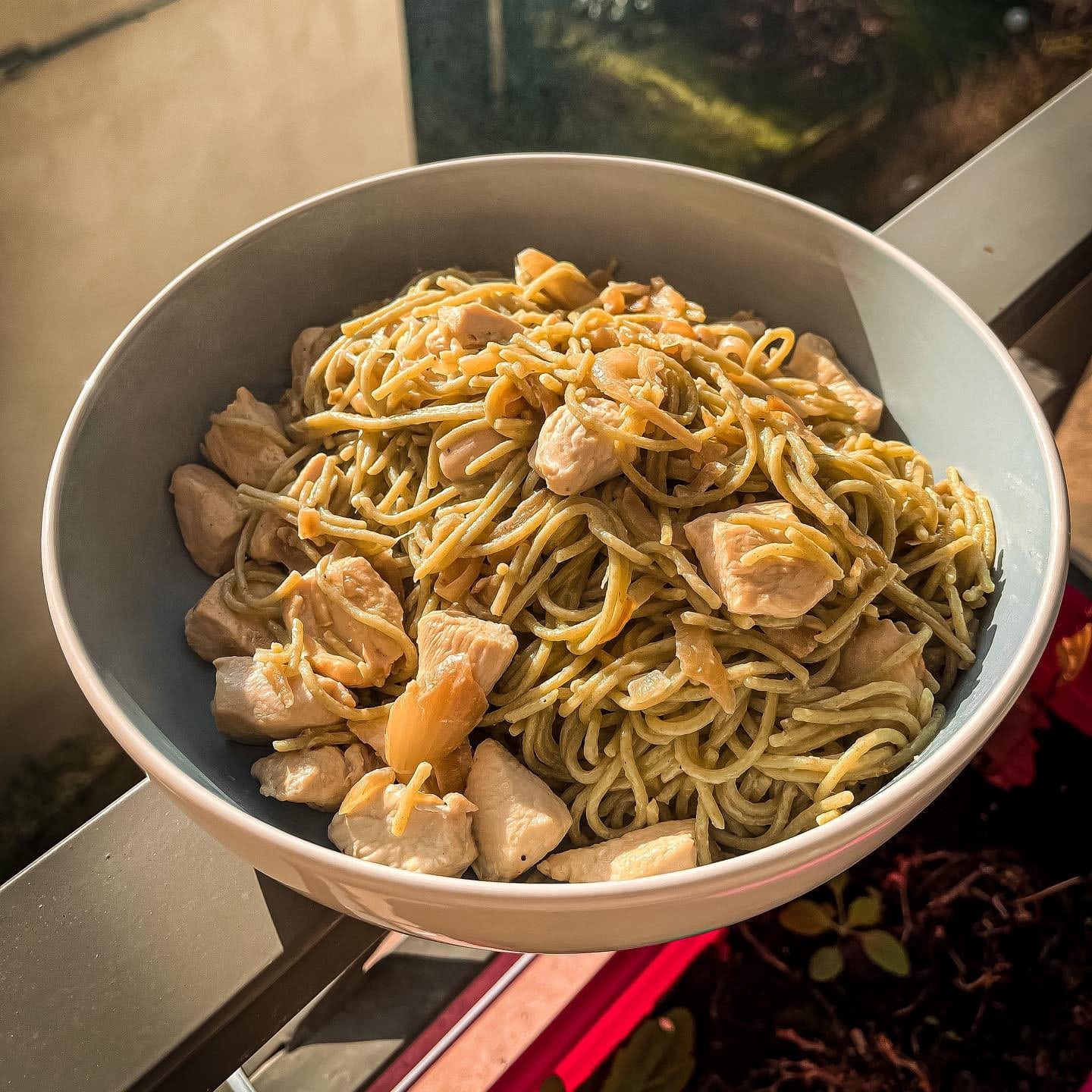[𝙿𝚊𝚜𝚝𝚊 𝚙𝚎𝚜𝚝𝚘 🌿]

Retour sur ce plat de midi 😋 
Des pâtes au persil, pesto et basilic accompagnées de blancs de poulet 🐓 

————————————————————

#yummy #foodporn #foodlover #food #foodie #blogolyon #blogcuisine #lyon #igerslyon #pornfood #restolyon  #foodporn #recette #recettegourmande #pates #italianfood #cuisinemoi