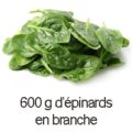 600 g d’épinards en branche